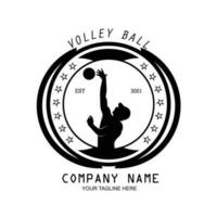 silhouette de volley-ball joueur logo conception vecteur