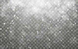 Noël neige. chute flocons de neige sur foncé Contexte. chute de neige. vecteur illustration