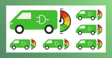 ensemble de Icônes de électrique voitures. le concept de en utilisant alternative énergie vecteur