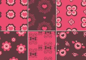 Pink & Brown Hearts Illustrator Patterns vecteur