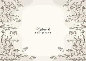 rustique floral Contexte avec main tiré feuilles et fleur frontière sur pastel plat Couleur pour mariage invitation ou engagement ou salutation carte vecteur