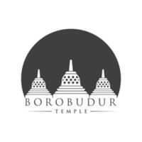 borobudur temple logo conception vecteur illustration isolé sur blanc Contexte.