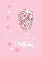 brillant salutation carte content anniversaire dans rose couleurs vecteur