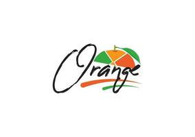 Orange fruit vecteur logo.