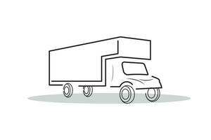 un camion livraison icône, ligne art vecteur de camion.