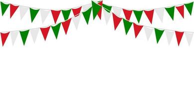 italien république jour, 2e juin. bruant pendaison rouge blanc vert drapeau Triangles bannière Contexte. Italie, l'Iran, le Portugal, Liban, Biélorussie, Bulgarie, Mexique. faire la fête, équitable, Noël, Nouveau année, carnaval. vecteur