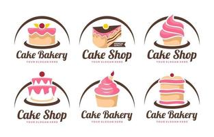 collection de modèles de logo de gâteau vecteur