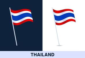 drapeau de vecteur de Thaïlande. agitant le drapeau national de l'Italie isolé sur fond blanc et sombre. couleurs officielles et proportion du drapeau. illustration vectorielle.