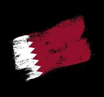 fond de brosse grunge drapeau qatar. ancienne illustration vectorielle de brosse drapeau. concept abstrait de fond national. vecteur