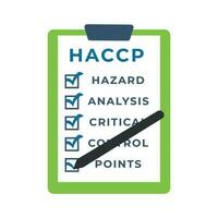 haccp document icône avec vérifier Des marques vecteur