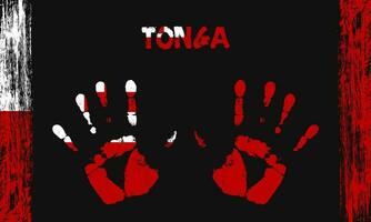 vecteur drapeau de Tonga avec une paume