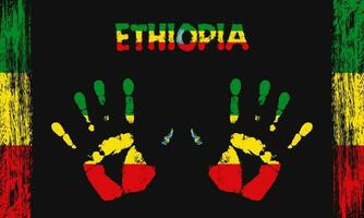 vecteur drapeau de Ethiopie avec une paume