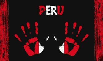 vecteur drapeau de Pérou avec une paume