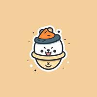 mignonne la glace crème mascotte logo illustration vecteur