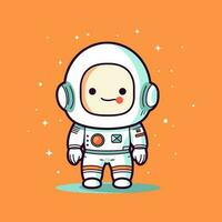 mignonne mascotte astronaute dessin animé astronaute illustration vecteur