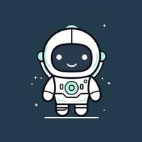 mignonne mascotte astronaute dessin animé astronaute illustration vecteur