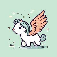 mignonne kawaii Licorne illustration vecteur