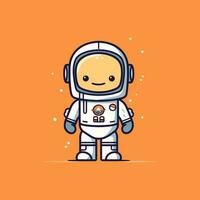 mignonne mascotte astronaute dessin animé astronaute illustration vecteur