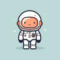 mignonne mascotte astronaute dessin animé astronaute illustration vecteur