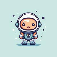mignonne mascotte astronaute dessin animé astronaute illustration vecteur