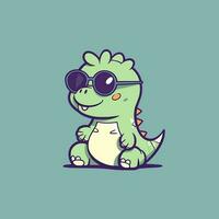 mignonne bébé dinosaure dessin animé reptile trex rapace illustration vecteur