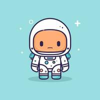 mignonne mascotte astronaute dessin animé astronaute illustration vecteur