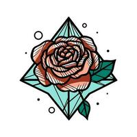 des roses fleur dessiné à la main logo conception illustration vecteur