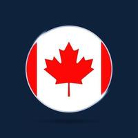 icône du bouton cercle drapeau national canada vecteur