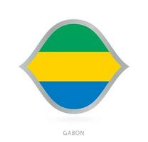 Gabon nationale équipe drapeau dans style pour international basketball compétitions. vecteur