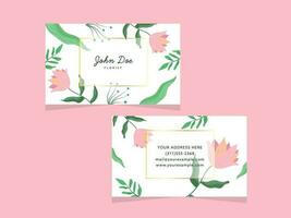 double face de floral affaires carte conception sur rose Contexte. vecteur