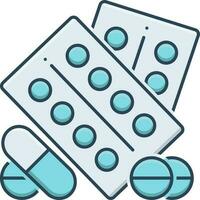 Couleur icône pour pharmaceutique drogues vecteur