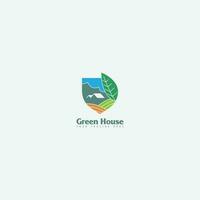 vecteur de logo de maison verte