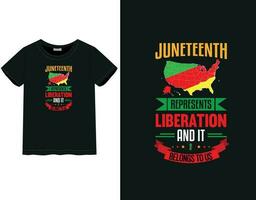 juneteenth 2023 T-shirt conception vecteur