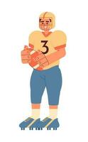 le rugby joueur portant américain Football uniforme semi plat coloré vecteur personnage. le rugby collège. modifiable plein corps la personne sur blanche. Facile dessin animé place illustration pour la toile graphique conception