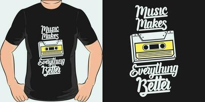 la musique fait du tout mieux, la musique citation T-shirt conception. vecteur
