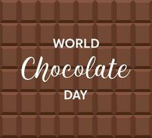 monde Chocolat journée texte avec Chocolat bar Contexte. vecteur