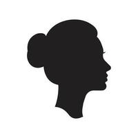 femmes côté visage silhouette vecteur