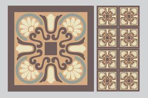 carreaux de motifs portugais conception sans couture antique en illustration vectorielle vecteur