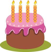 Facile icône de anniversaire gâteau avec bougies vecteur