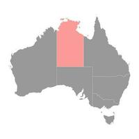 nord territoire carte, Etat de Australie. vecteur illustration.