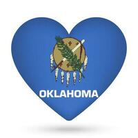 Oklahoma drapeau dans cœur forme. vecteur illustration.