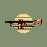 le jazz la musique trompette instrument minimaliste style vecteur