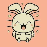 mignonne lapin lapin dessin animé personnages vecteur illustration eps dix