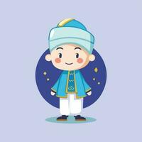 musulman enfant mignonne personnage vecteur illustration eps dix