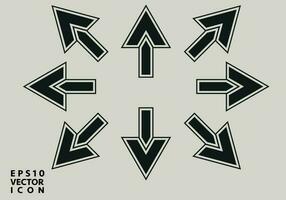 définir l'icône de la flèche. collection de différents signes de flèches. flèches vectorielles noires vecteur