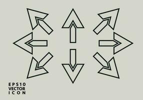 définir l'icône de la flèche. collection de différents signes de flèches. flèches vectorielles noires vecteur