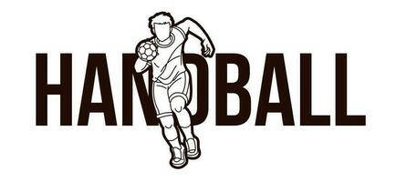 handball sport texte conception vecteur