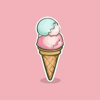 la glace crème dessin animé vecteur icône illustration dessert nourriture icône concept isolé vecteur