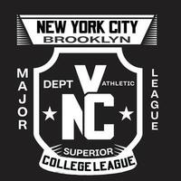 Nouveau york ville Brooklyn athlétique typographie T-shirt conception vecteur