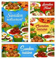 Suède restaurant nourriture vecteur suédois cuisine